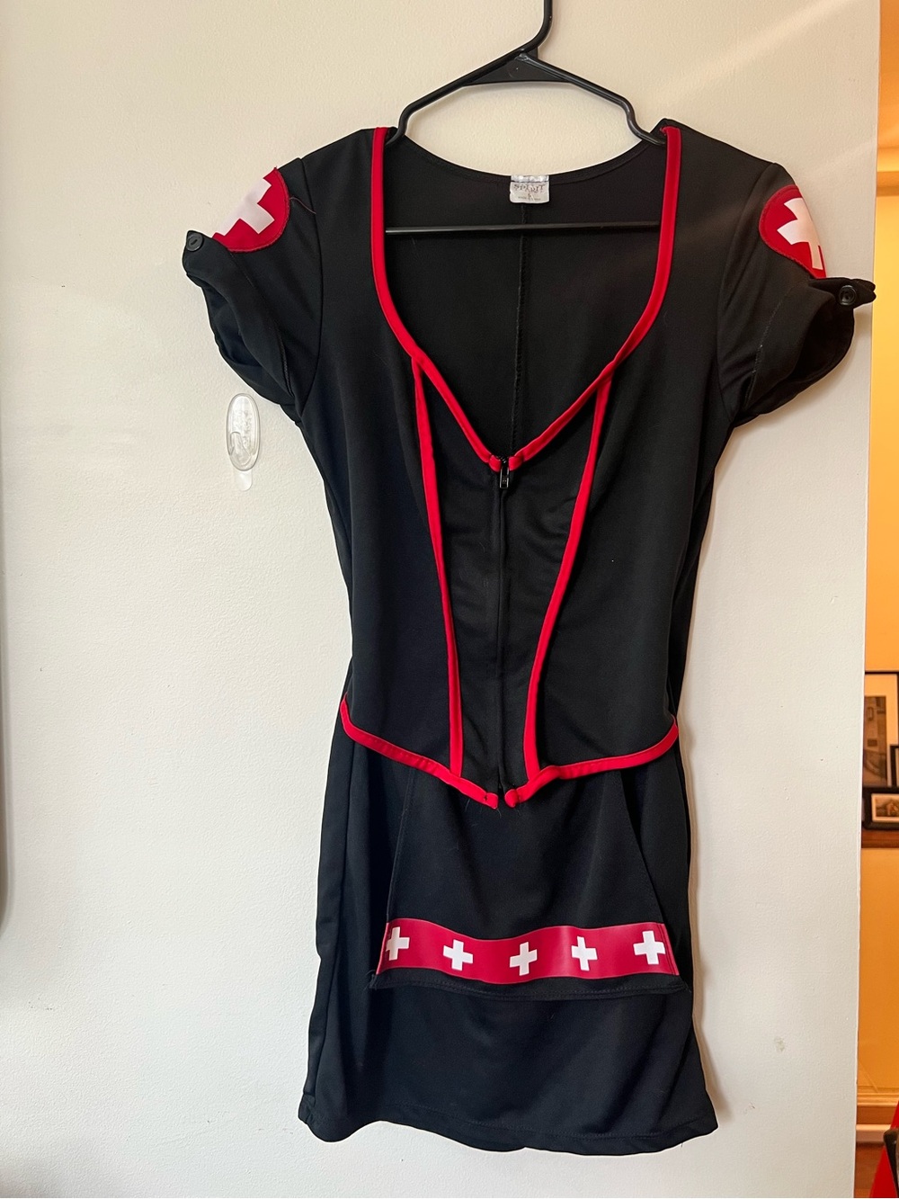 Spirit Black and Red Nurse Costume Mini Dress